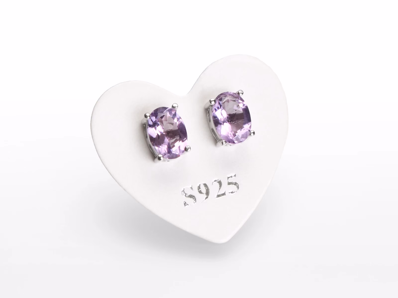 ametist srebrni uhani oval 5x7 mm