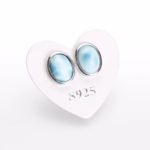 larimar uhani srebrni oval 6x8 mm