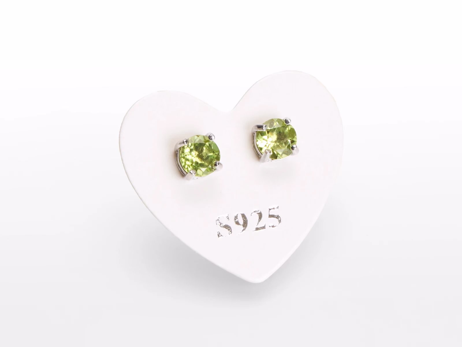 peridot uhani srebrni facetirani 5 mm