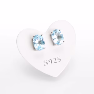 topaz uhani srebrni oval 5x7 mm